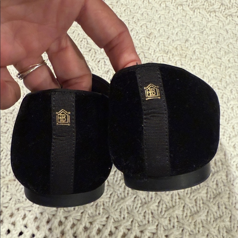Birdies Women's Elegant  Flats Black Velvet  - The Heron 7/5 - Picture 6 of 9